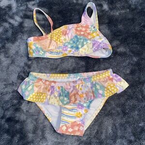 NWOT Wonder Nation Floral Patchwork Print Bikini Swimsuit Size‎ 3T Beach Vacay